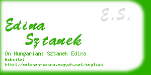 edina sztanek business card